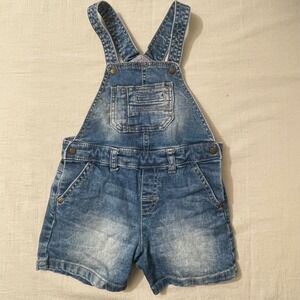 Mayoral Kids 18 Months Denim‎ Blue Jean Shortall Overalls Distressed Wash